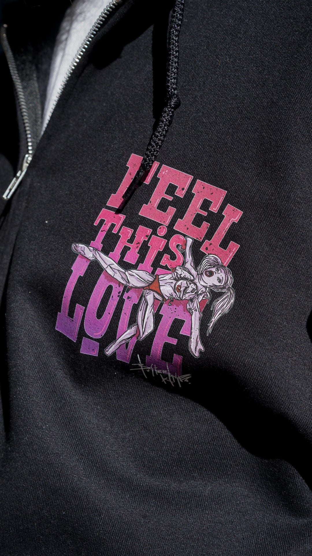 Sudadera con capucha y cremallera Feel the Love