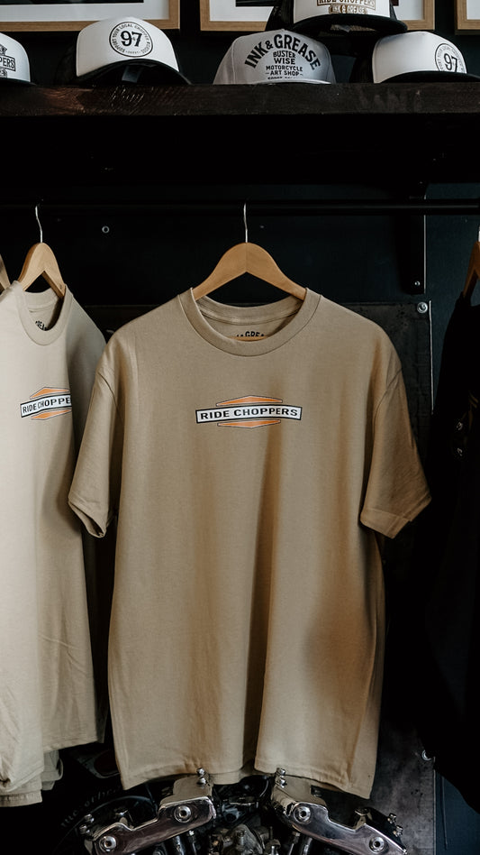 Ride choppers | tan T-shirt
