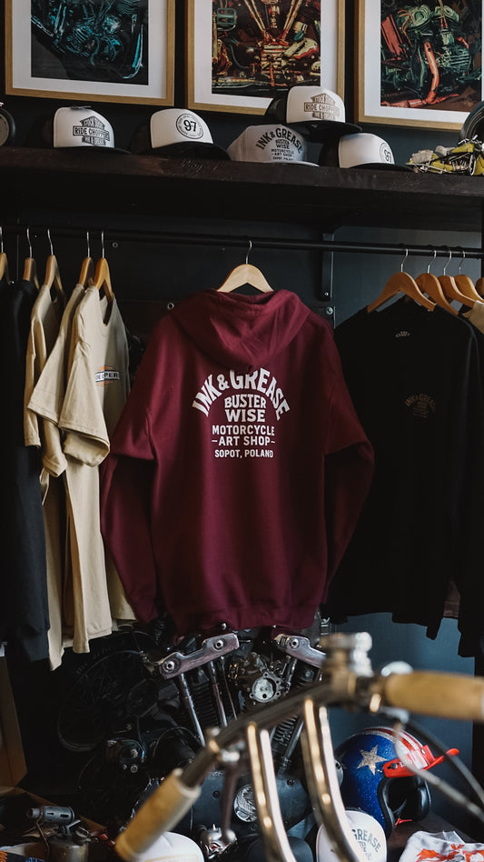 Ink&Grease | Zip Hoodie maroon