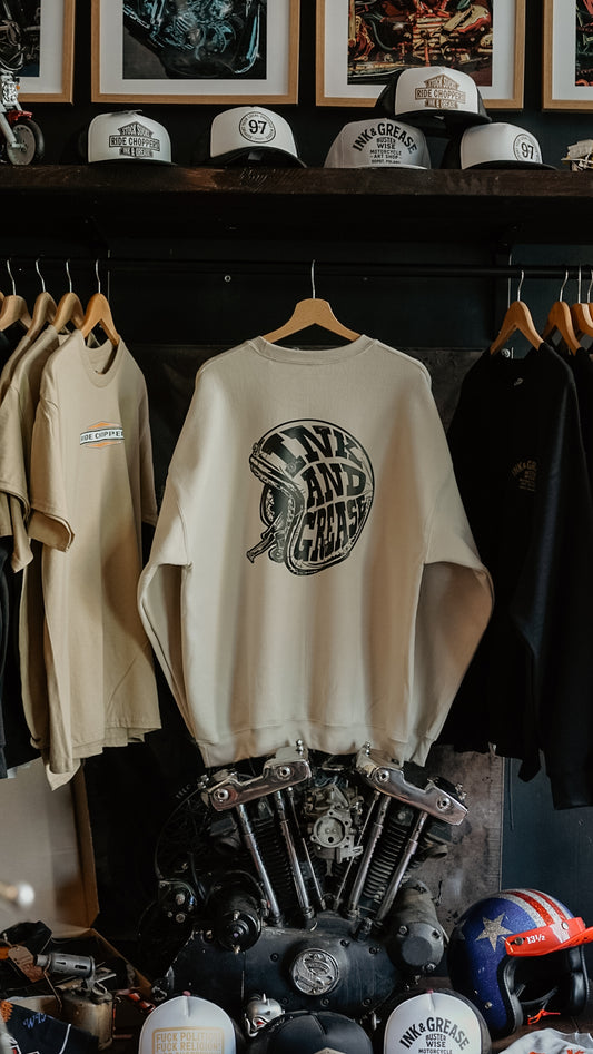Ink & Grease Helmet | crewneck natural