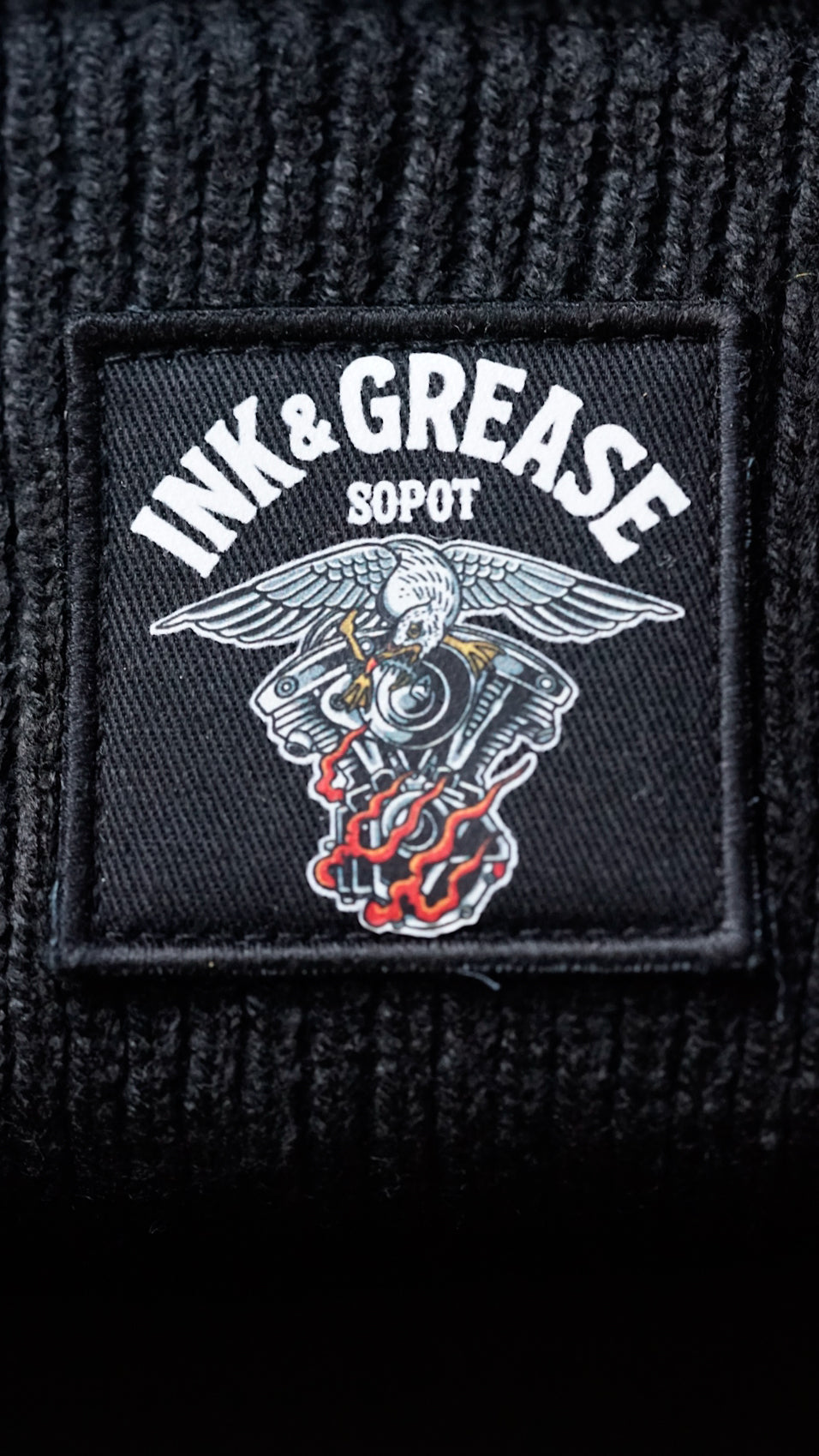 Ink and Grease | Patch Beanie