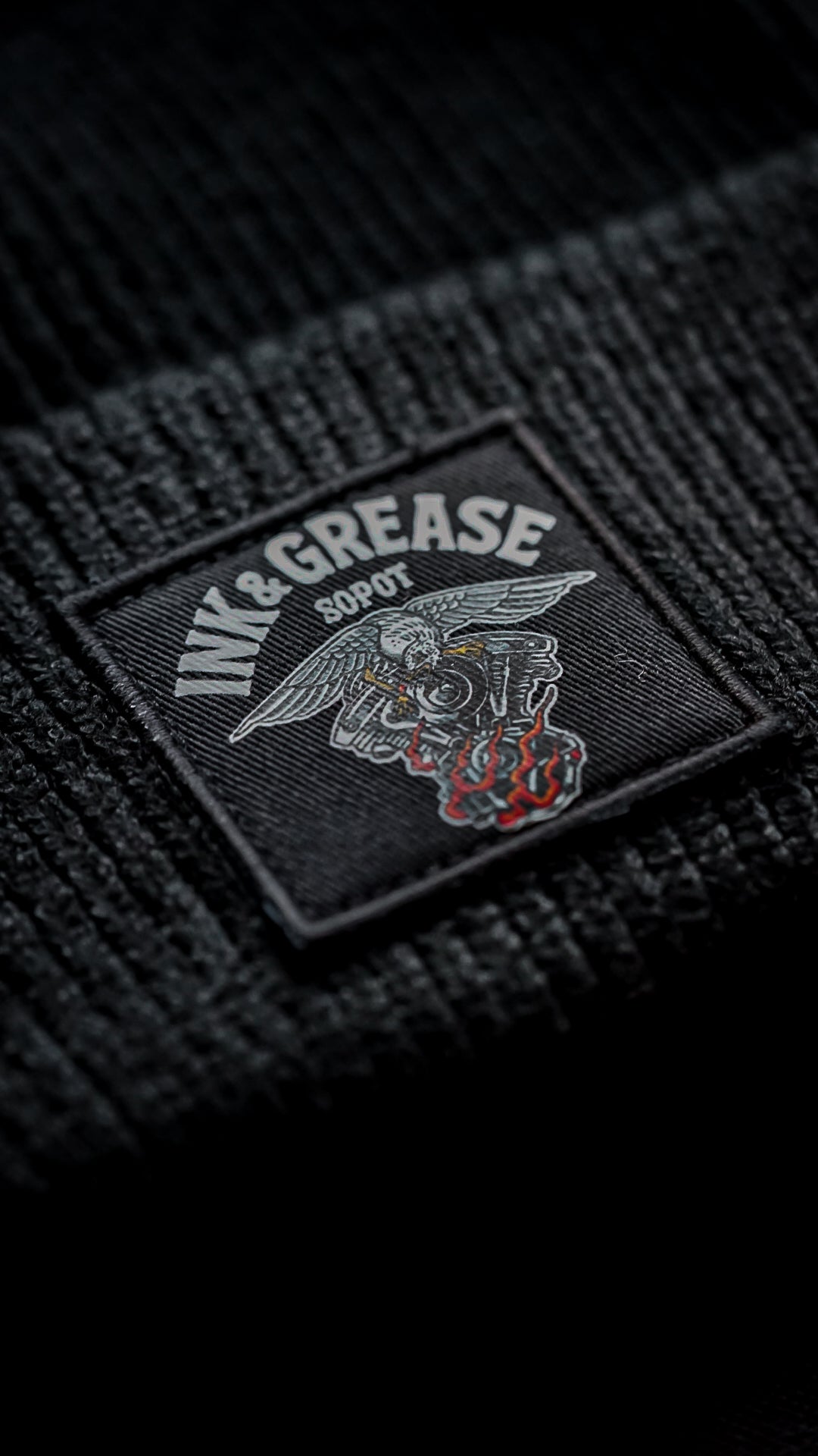 Ink and Grease | Patch Beanie