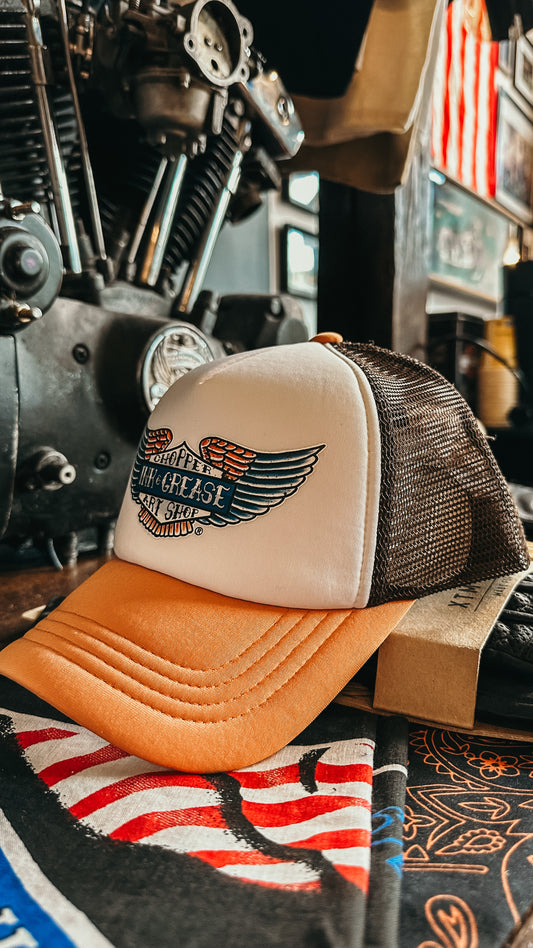 Chopper Shop | orange/white/brown