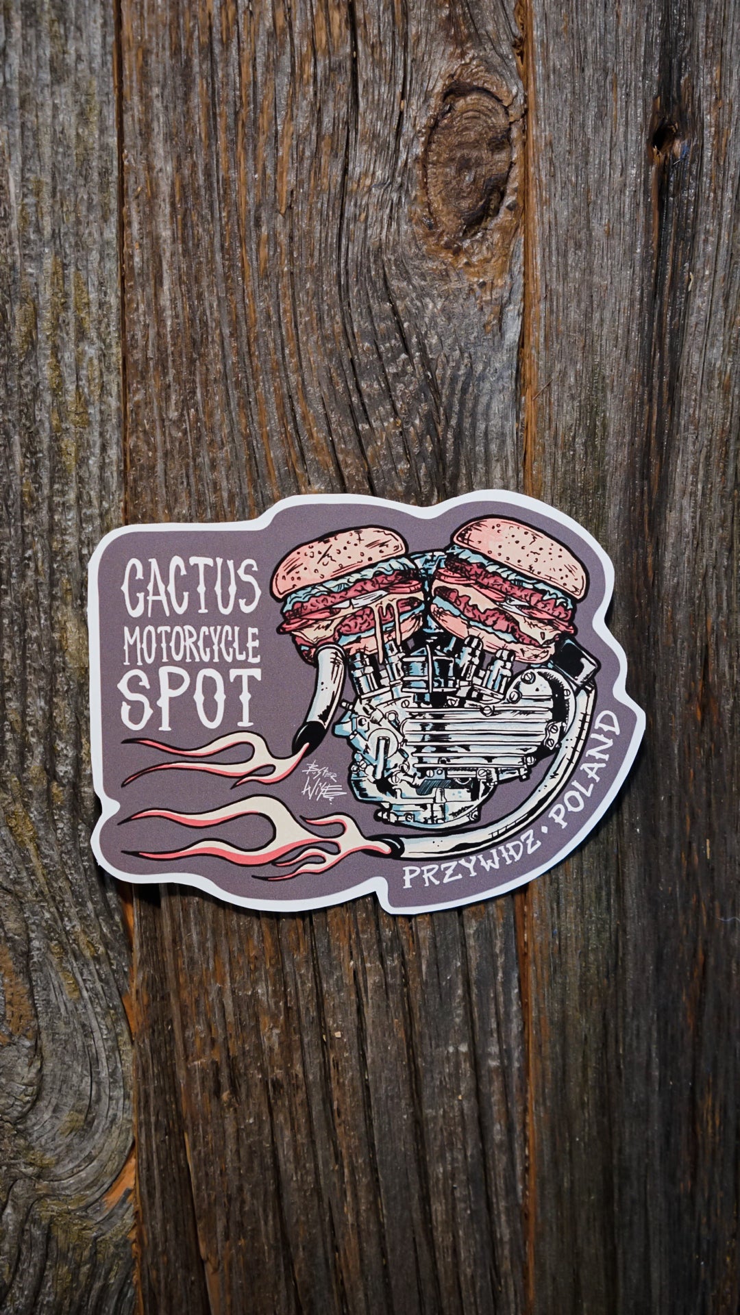 Cactus Motorcycle Spot Sticker